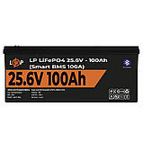 Logicpower LiFePO4 24 V (25,6 V) — 100 Ah (2560Wh) (Smart BMS 100А) з BT пластик, фото 2