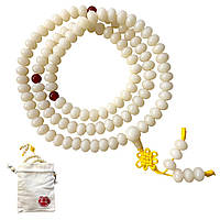 Буддійські чотки з насіння пальми Талі (Corypha umbraculifera) на 108 намистин, ширина 11 мм