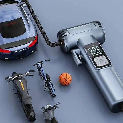 Портативний компресор SW-201B, автомобільний насос 12В із манометром та підсвіткою, міні компресор, фото 3