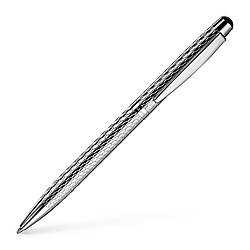Ручка кулькова OttoHutt серії Design 02 Ballpoint Pen Honeycomb Guilloche Silver Platin, корпус срібло, 942100