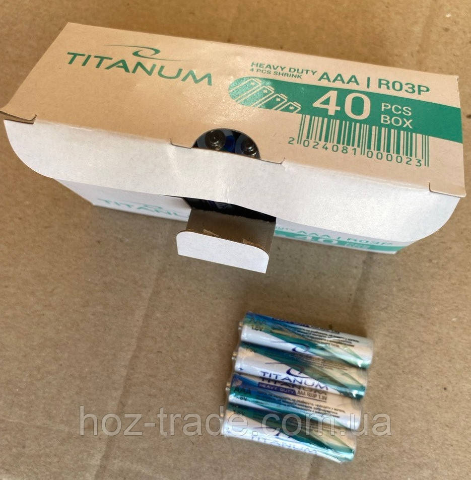 Батарейки Titanium сольові R3 ААА упак. 40 шт., фото 1