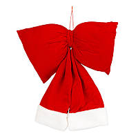 Бант на ялинку або двері Червоний оксамит 40х44 см 19276-004