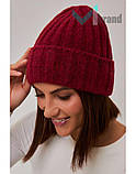 Вовняна жіноча шапка MISSY Бергія Тепла молодіжна зимова жіноча шапка, фото 6