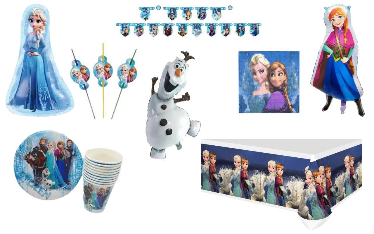 Мега-набір для дня народження у стилі “Крижане серце” | Frozen Party Set на 10 осіб