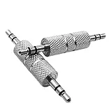 Аудіо стерео перехідник штекер 3к тато-тато Jack 3.5мм, фото 2