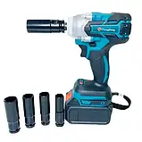 Акумуляторний безщітковий гайковерт, з набором інструментів, 2 акумулятори, 1135-4, фото 4