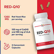 Червоний ферментований рис з коензимом Stop Aging Now Q10 RED-Q10® Organic Red Yeast Rice 60 капс., фото 3