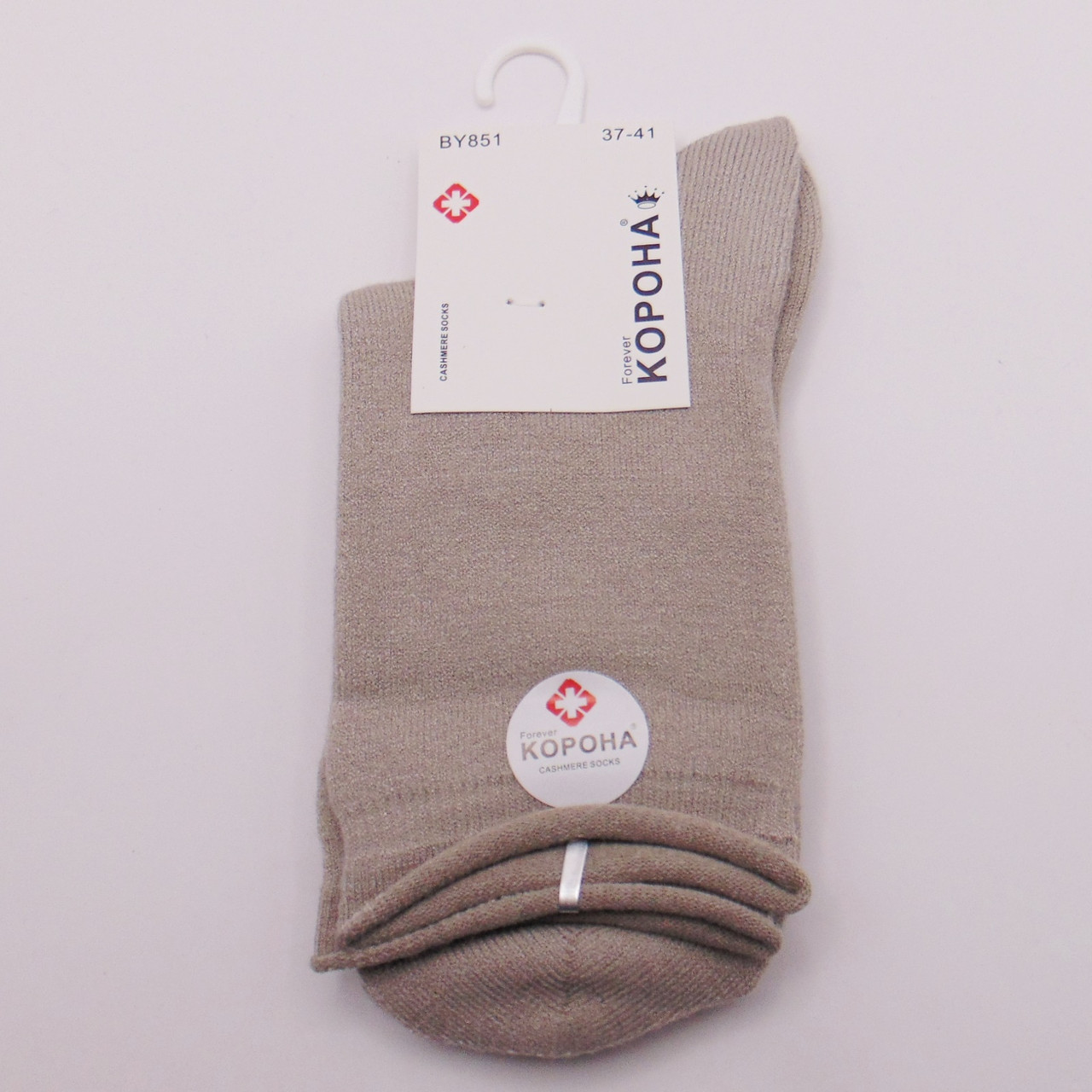 Кашемірові шкарпетки без гумки 37-41 сірі Корона 851, фото 1