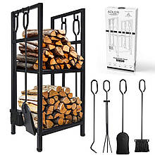 Підставка для дров Adler AD 6815 (сталь, 2 полиці, комплект 4 інструменти)