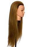 Тренувальний манекен голова для перукаря - манекен для зачісок 80см, 40% натур.волос з набором аксесуарів для плетіння 780шт, фото 6