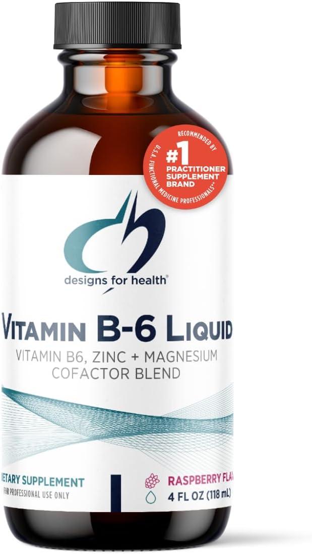 Designs for Health Vitamin B6 Liquid, Zink + magnesium corafactor blend 118 мл, 24 порції, Десігнс фор хелс — рідкий вітамін B6., фото 1