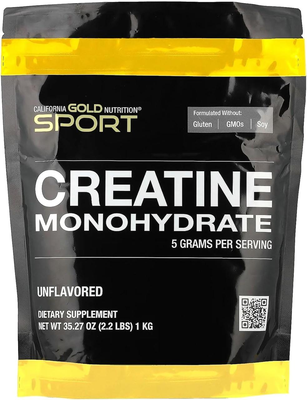 California Gold Nutrition Sport Creatine Monohydrate Unflavored 1 кг, фото 1
