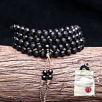 Чотки з чорного ебенового дерева з гравіюванням на 108 намистин 8 мм