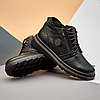 Зимові чоловічі шкіряні черевики на блискавці чорні утеплені з натуральної шкіри на хутрі на зиму, розмір 40-45, фото 5