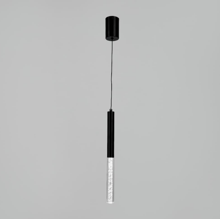 Чорний підвіс із скляним розсіювачем з ефектом бульбашок 41 см MJ462/200+200 BK, фото 1