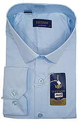 Чоловічі сорочки батал величезний Lucciano vd-1003 однотонна класична Туреччина, ошатна блакитна стильна 51