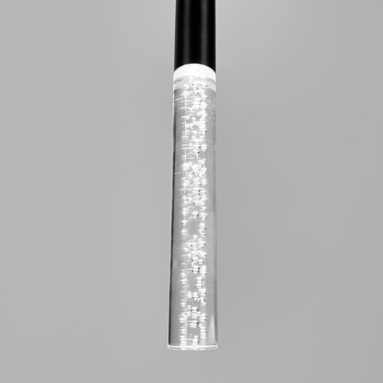 Чорний підвіс із скляним розсіювачем з ефектом бульбашок 51 см MJ462/300+200 BK, фото 1