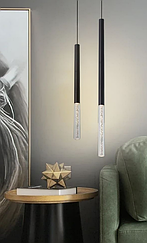 Чорний підвіс із скляним розсіювачем з ефектом бульбашок 81 см MJ462/500+300 BK