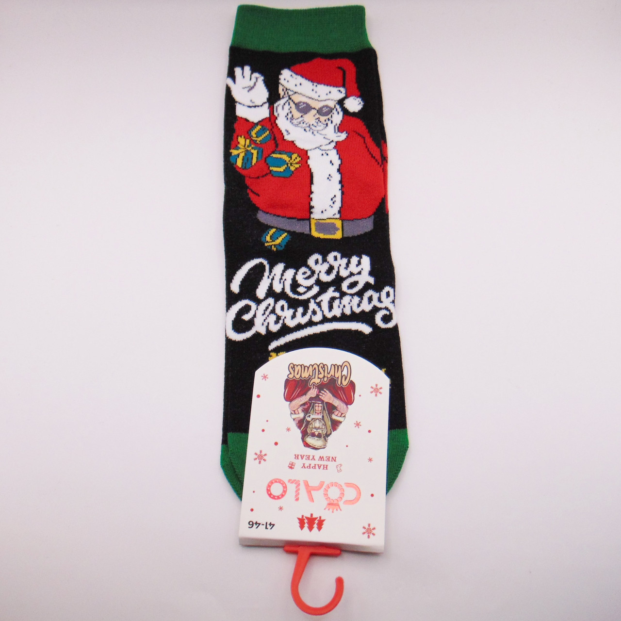 Новорічні шкарпетки чоловічі 41-46 чорні Coalo 9020-1, фото 1