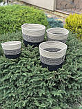 Набір круглих горщиків для квітів💐. Арт:3355, фото 4