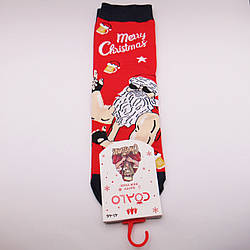 Новорічні шкарпетки чоловічі 41-46 червоні Coalo 9020-2