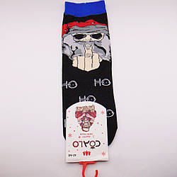 Новорічні шкарпетки чоловічі 41-46 чорні Coalo 9020-2