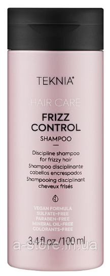 Безсульфатний шампунь для неслухняного або кучерявого волосся Lakme Teknia Frizz Control Shampoo, фото 1