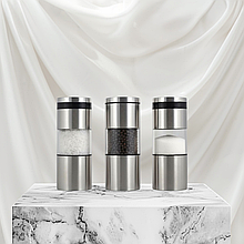 Набір ємностей МАГНІТНЕ дно Kamille для спецій 3 шт. KM-7027