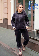 Жіночий велюровий костюм, батал 48-56, зимовий, модель 7624
