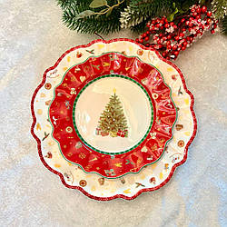 Тарілка Lefard Christmas delight 21 см червона 985-117