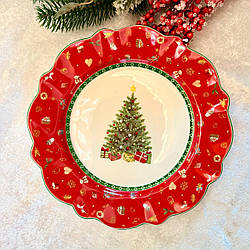 Тарілка підставна Lefard Christmas delight 28 см червона 985-142