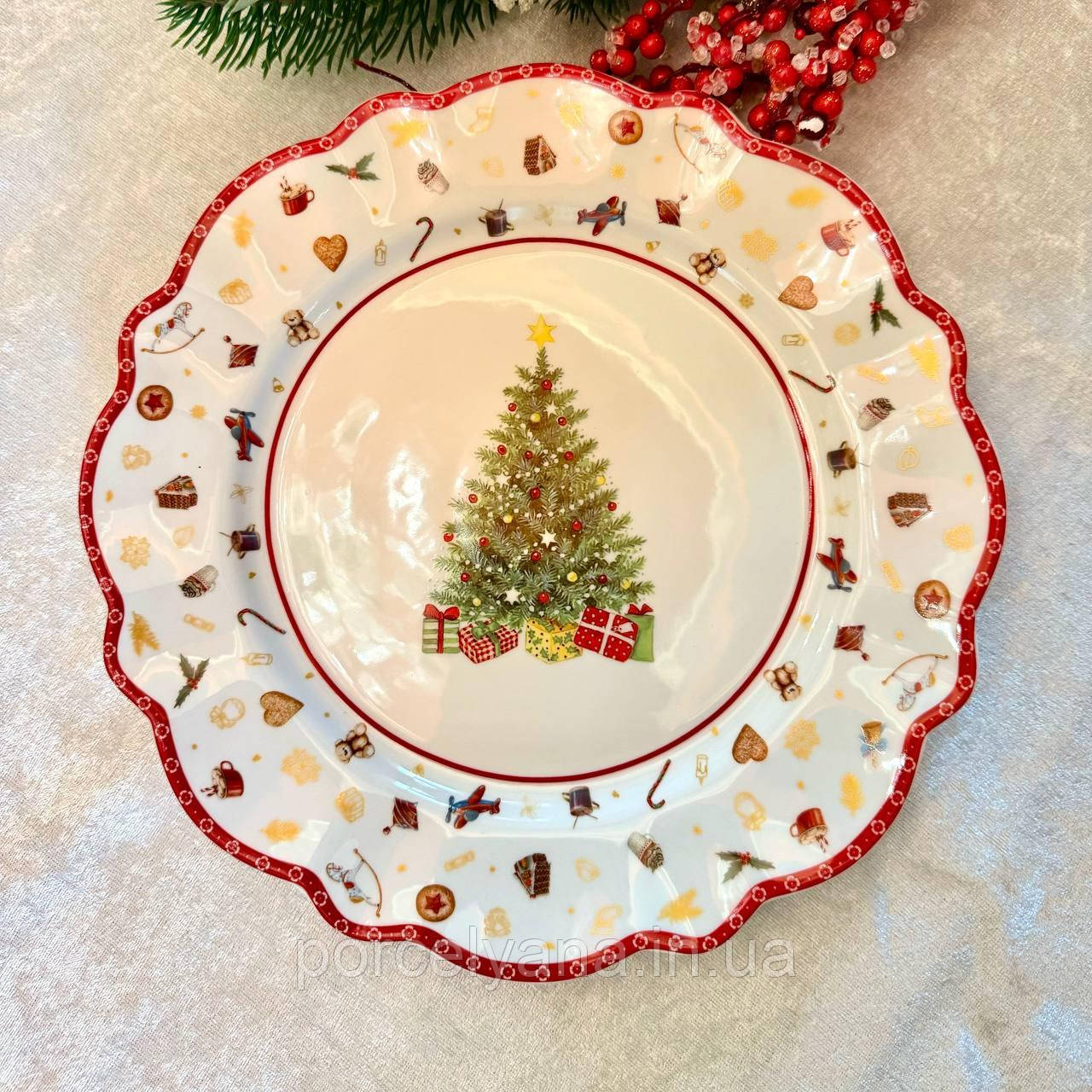 Тарілка підставна Lefard Christmas delight 28 см біла 985-119, фото 1