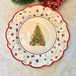 Тарілка підставна Lefard Christmas delight 28 см біла 985-119