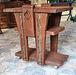 Журнальний стіл на коліщатках із кованими елементами, фото 3