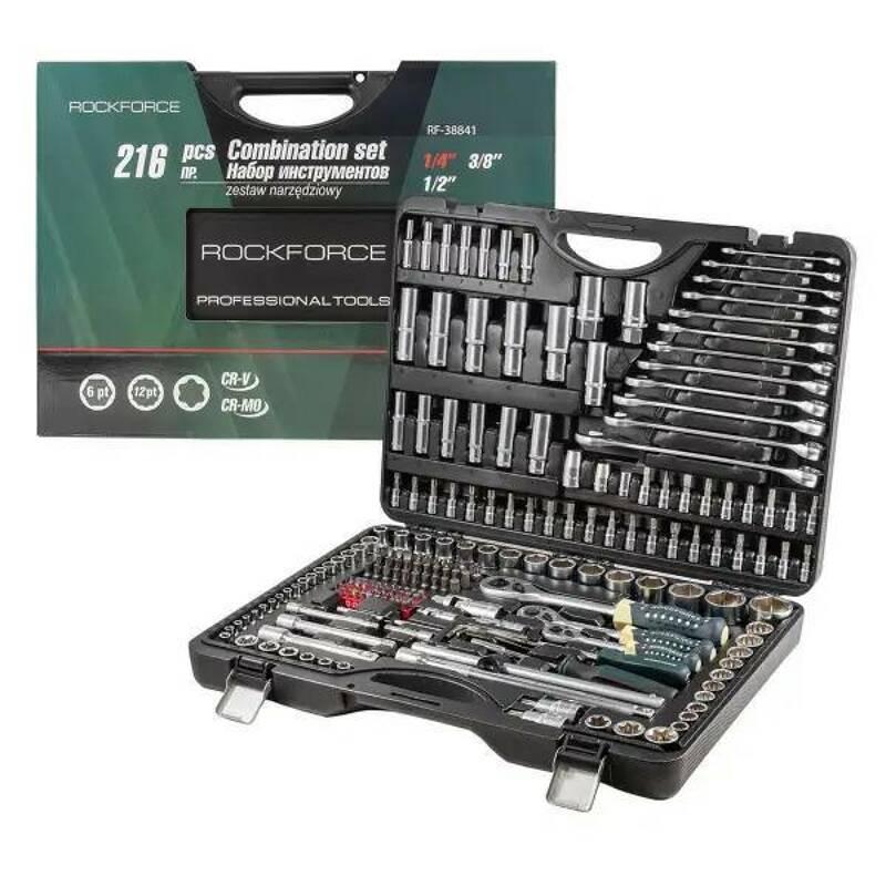 Набір інструментів з 216 предметів 1/4", 3/8", 1/2"

(6-гранний) (4-32 мм), фото 1