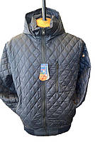 Чоловіча курточка демісезонна осінь-зима-весна коротка з капюшоном темно-синя