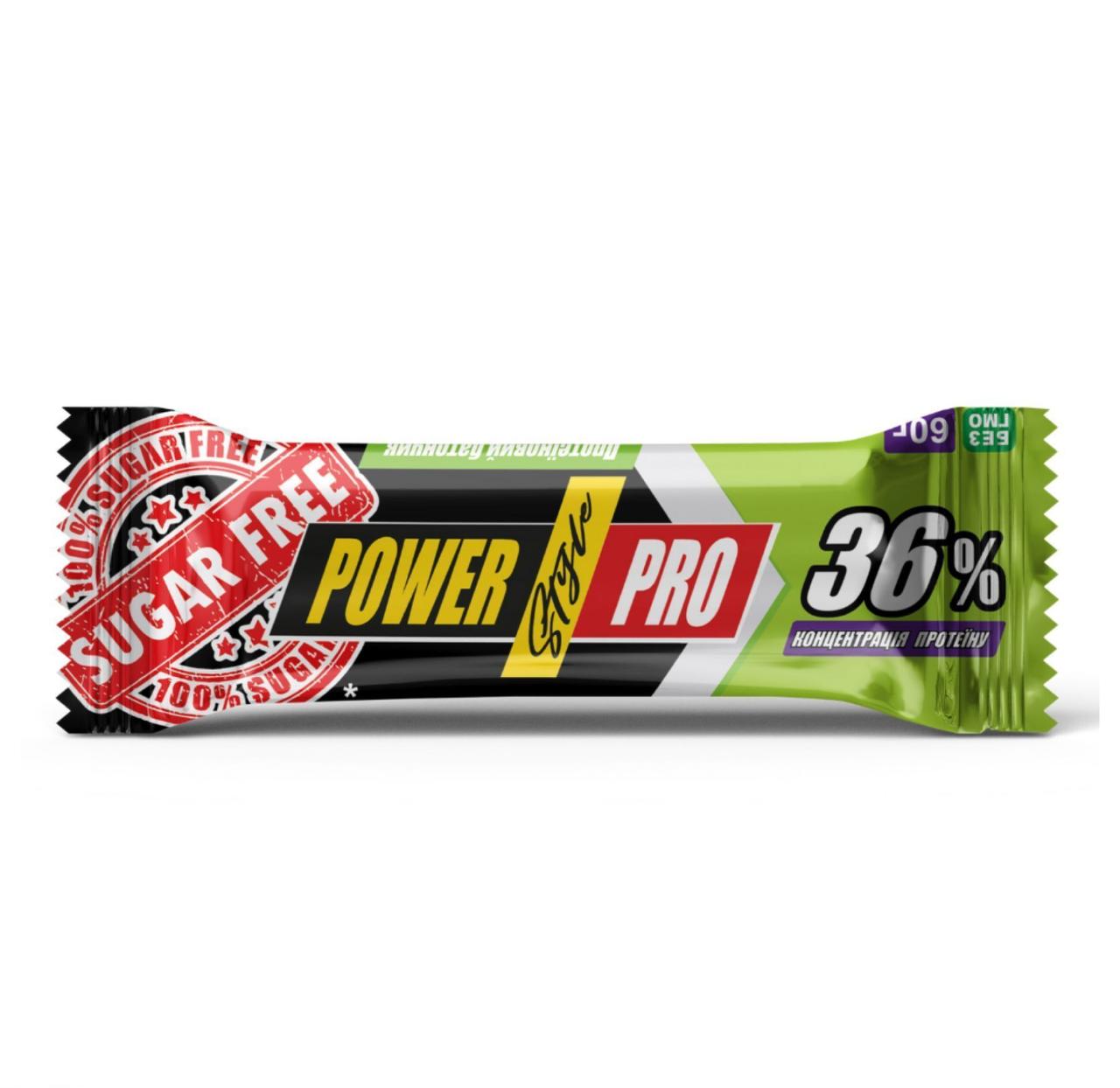 Протеїновий батончик Power Pro Protein Bar 36% Nuts without sugar, 60 г (паковання 20 шт.), фото 1