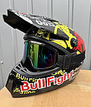 Дитячий мотошолом XS крос-ендуро Bull Fight з окулярами | Шолом для мото, квадроцикла, велосипеда, фото 2