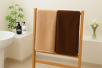 Рушник "Обличчя" | Мікрофібра 50х90 см - 2шт бежевий і шоколадний