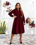 Стильна вельветова сукня по коліно великих розмірів джинс 50-52, 54-56, фото 3