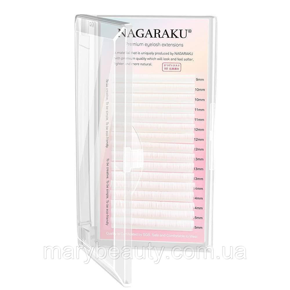 Вії білі Nagaraku C 0.07 (7-15) White, фото 1