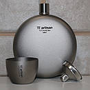 Фляга титанова для алкогольних міцних напоїв Tiartisan 180 мл з титановою чаркою 40 мл лійка та чохол, фото 10