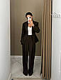 Жіночий костюм з піджаком та штанами Модель: 1511-2093 Кольори: чорний, шоколад, фото 4