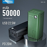 Надпотужний повербанк Konfulon 50000 мА·год (22.5 Вт), 4 виходи, PD 20W, Ліхтарик, Чорний, фото 5