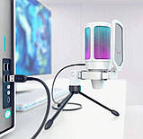 Мікрофон Fifine Ampligame A6V White, конденсаторний | Тринога в комплекті | RGB підсвітка, фото 6