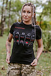 Жіноча тактична футболка з принтом MARCH, футболка для медика ЗСУ, для інструктора тактичної медицини Стохід Чорна, фото 2