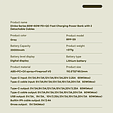 Професійний повербанк Remax 20000 мА·год, 65 Вт PD/QC, для ноутбуків, Сірий, фото 8