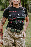Жіноча тактична футболка з принтом MARCH, футболка для медика ЗСУ, для інструктора тактичної медицини Стохід Чорна, фото 2
