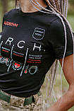 Жіноча тактична футболка з принтом MARCH, футболка для медика ЗСУ, для інструктора тактичної медицини Стохід Чорна, фото 5