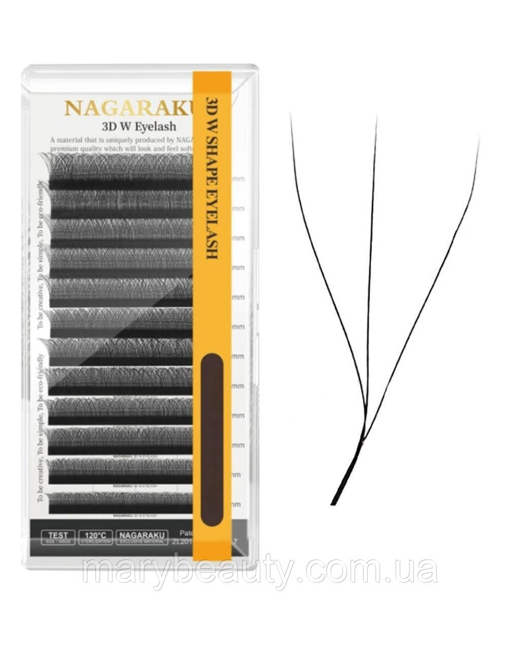 Вії Nagaraku пучки L 0.07 W mix (8-15) 3D, фото 1